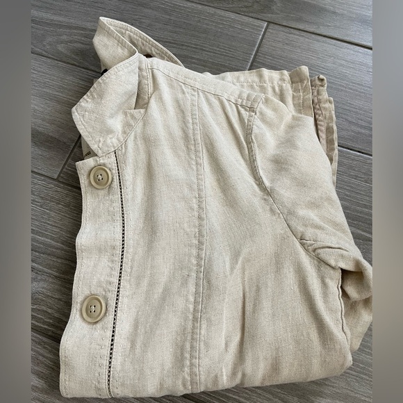 Eddie Bauer Linen Blazer Jacket, size Small—Lagenlook•••Beige/Cream tone! - Picture 2 of 16